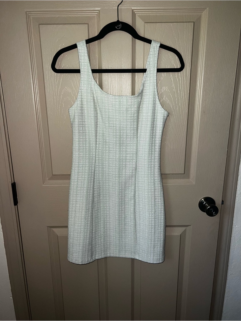 SHEIN White Textured Sleeveless Mini Dress